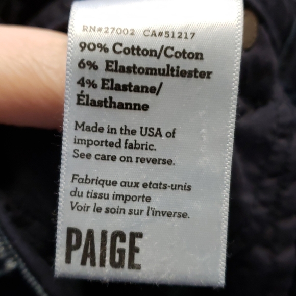 Paige Denim 'Demi' Moto Ultra Skinny Jeans Zipper Ribbed High-Waisted Size 24 - Picture 7 of 13